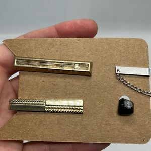 Two Vintage Tie Bars and Tie Pin